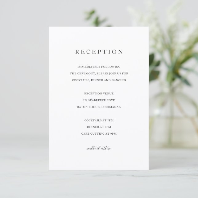 Cartão De Informações Elegant Modern Neutral Wedding (Em pé/Frente)
