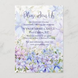 Cartão De Informações Elegant Periwinkle Clematis Wedding