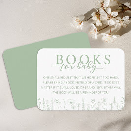 Cartão De Informações Elegant Sage Green Books for Baby Card