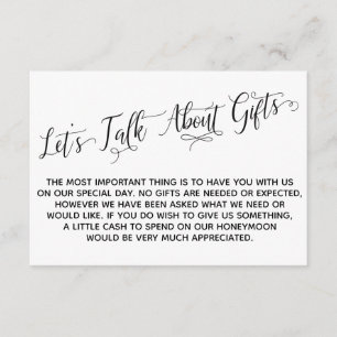 Cartão De Informações Elegant Script Vamos Fala Sobre Casamento De Prese