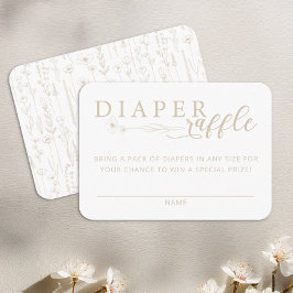 Cartão De Informações Elegant Taupe Neutral Baby Shower Diaper Raffle