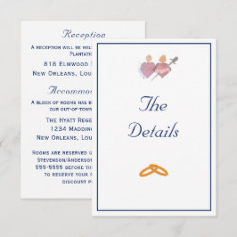 Cartão De Informações Elegant Two Hearts Catholic Wedding 