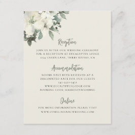 Cartão De Informações Elegant Vintage Cream Floral Wedding