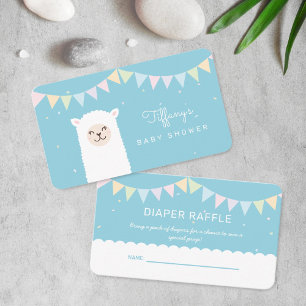 Cartão De Informações Elegante Alpaca Llama Chá de fraldas Fralda Raffle