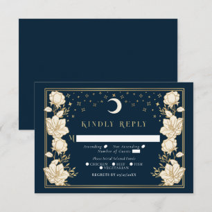 Cartão De Informações Elegante Arch Art Nouveau Wedding RSVP