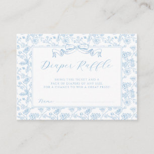 Cartão De Informações Elegante Arco Azul Floral Vintage Sorteio de Frald