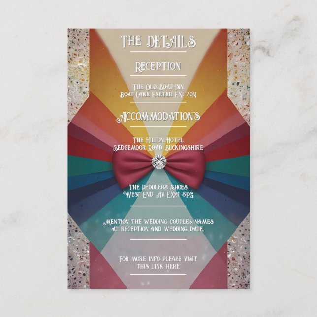 Cartão De Informações "Elegante Arco-íris Colorido (Frente)