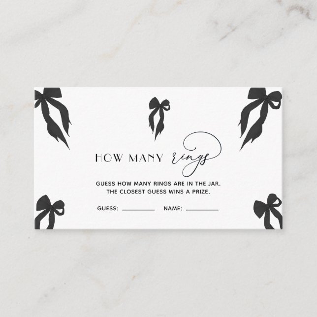 Cartão De Informações Elegante Arco Negro Adivinha Como Jogo (Frente)