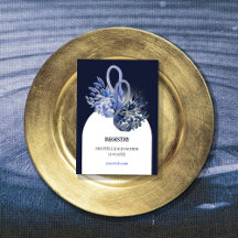 Elegante Belo Blue Swans Aquarela Arte