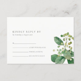 CARTÃO DE INFORMAÇÕES ELEGANTE BERRY LEAFY FOLIAGE GREENERWEDDING RSVP