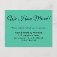 Elegante Biscay Green, Mudámos De Novo Endereço