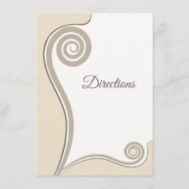 Cartão De Informações Elegante Blush Fern Leaf Swirl Koru - Direções