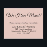 Cartão De Informações Elegante, Blush, Mudamos de Endereço<br><div class="desc">Mantenha seus amigos e familiares atualizados com seu novo endereço usando esses cartões de folga simples. Um guião elegante e tradicional foi emparelhado com uma fonte simples, sans-serif, para um resultado bonito. Todas as camadas foram adicionadas separadamente e deixadas desbloqueadas para dar a você o controle de cheio de design...</div>