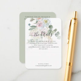 Cartão De Informações Elegante Boho Eucalyptus Florals Detalhes do Casam