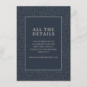 Cartão De Informações Elegante Bolinhas Navy
