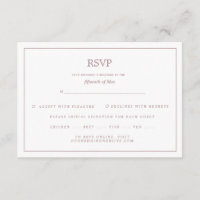 Elegante Bordadura Rosa Dourado Casamento RSVP