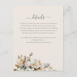 Cartão De Informações Elegante Casamento Floral Boho Vintage de Flores S