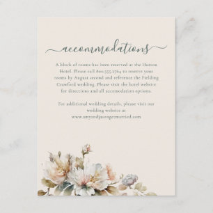 Cartão De Informações Elegante Casamento Floral Silvestre Boho Vintage