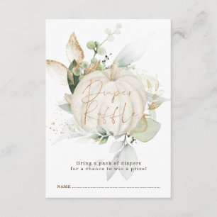 Cartão De Informações Elegante Cheia Pumpkin Verde Fralda Dourada Raffle