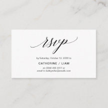 Elegante Clássico, Script Azul Marinho, RSVP de Pa