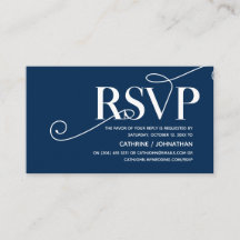Elegante Classy, Marinho Blue Script, resposta RSV