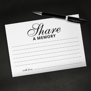 Cartão De Informações Elegante Compartilhe uma Memória Funeral