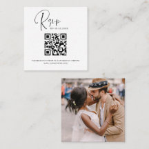 Elegante de Casamento de Foto RSVP de Código QR