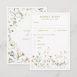 Cartão De Informações Elegante Delicate Watercolor RSVP