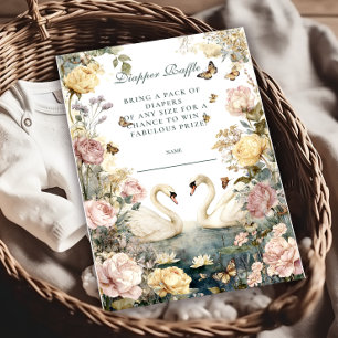 Cartão De Informações Elegante Dobra De Diapper De Aquarela Raffle