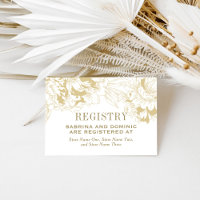 Elegante Dourado Floral Peony Wedking Registry