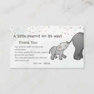 Cartão De Informações Elegante Elefante Desenhado à Mão Pequeno Amendoim