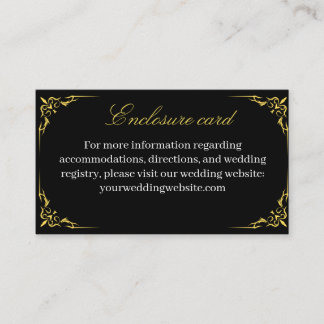 Cartão De Informações Elegante Envelope de Casamento Geométrico Preto e