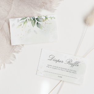 Cartão De Informações Elegante Eucalyptus Greenery Fralda Raffle