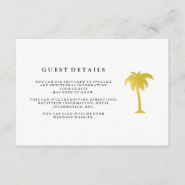 Cartão De Informações Elegante Faux Dourado Palm Tree Nuping Detalhes do