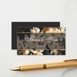 Cartão De Informações Elegante Flor de Ouro