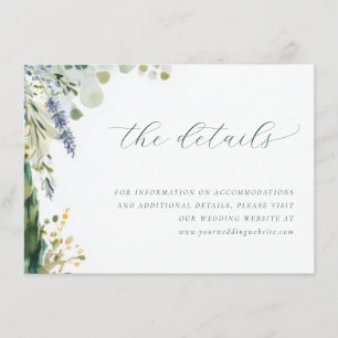Cartão De Informações Elegante Floral Aquarela