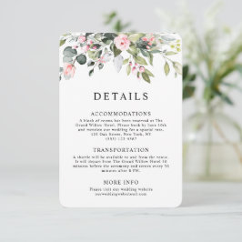 Cartão De Informações Elegante Floral de Eucalipto em Aquarela para Casa