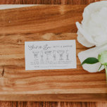 Cartão De Informações Elegante Frasco De Chá De Bar Bilhete De Raffle<br><div class="desc">Este é um cartaz do rifle da garrafa de chá do bar com belas bebidas aquáticas e uma elegante separação de fontes. // Para itens correspondentes, visite a coleção "STOCK THE BAR" na loja Sinceramente by Nicole Zazzle. * Se você gosta deste design, mas não o vê disponível para algo...</div>