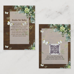 Cartão De Informações Elegante Greenery Book solicita Poem Boys ou Girls