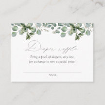 Elegante Greenery Eucalyptus Fralda Raffle Ticket