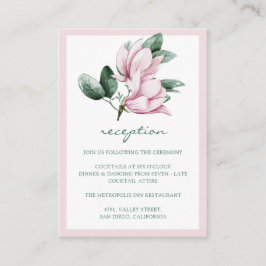 Cartão De Informações Elegante Magnolia Eucalyptus Recepção de casamento