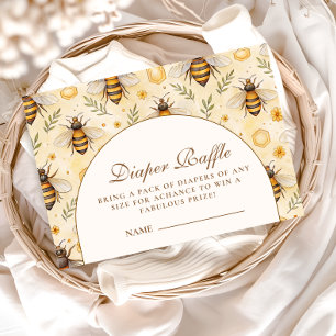 Cartão De Informações Elegante Mamãe para Abelha Sorteio de Fraldas