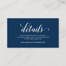 Elegante Marinho Azul, Detalhes do Casamento, RSVP