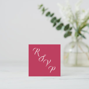 Cartão De Informações Elegante Maroon Wedding QR RSVP