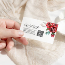 Elegante Marsala Rosa vermelha Rustic Weding QR RS