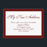 Cartão De Informações Elegante Meu Novo Endereço Bordado Burgundy & Bran<br><div class="desc">Mantenha seus amigos e familiares atualizados com o seu novo endereço usando estes simples e elegantes cartões de anexo. Uma nota simples diz "Meu Novo Endereço" no topo, usando uma fonte de escrita tradicional e bonita. Use os campos do modelo para adicionar todos os seus detalhes e personalizar este design...</div>