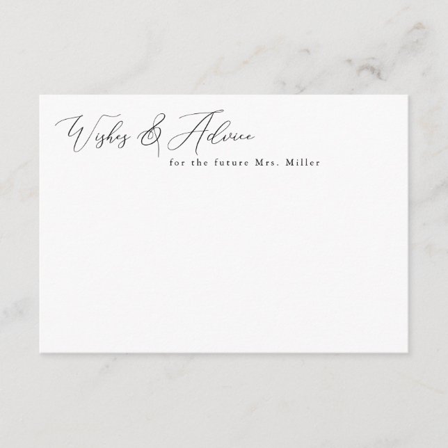 Cartão De Informações Elegante - Mínimos Desejos e placas de conselho (Frente)