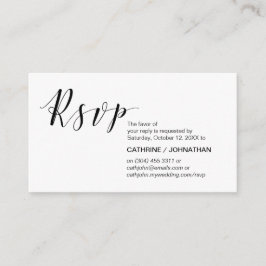 Cartão De Informações Elegante moderno, mínimo, Script Preto, RSVP
