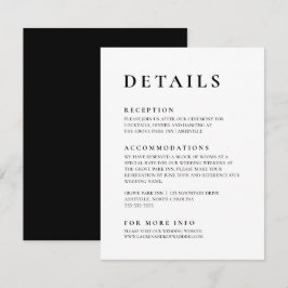 Cartão De Informações Elegante Moderno Negro e Branco