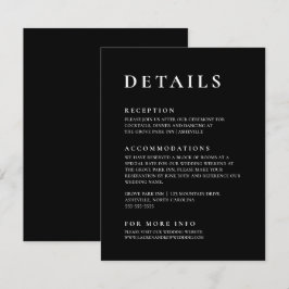 Cartão De Informações Elegante Moderno Negro e Branco 2